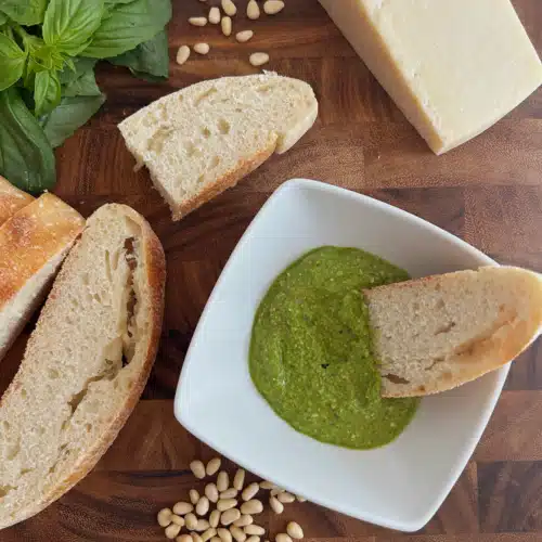 Low-Calorie Pesto Sauce - A Skinny or Light Version of Fresh Basil Pesto