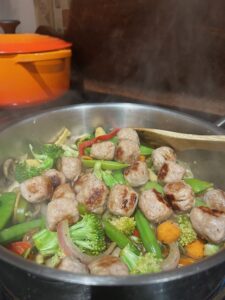 Add the meatballs back in.