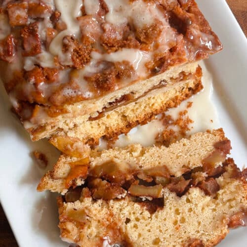 Apple Fritter Bread Recipe - Easy Amish Apple Cinnamon Bread sliced