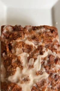 Vanilla glazed apple fritter bread.
